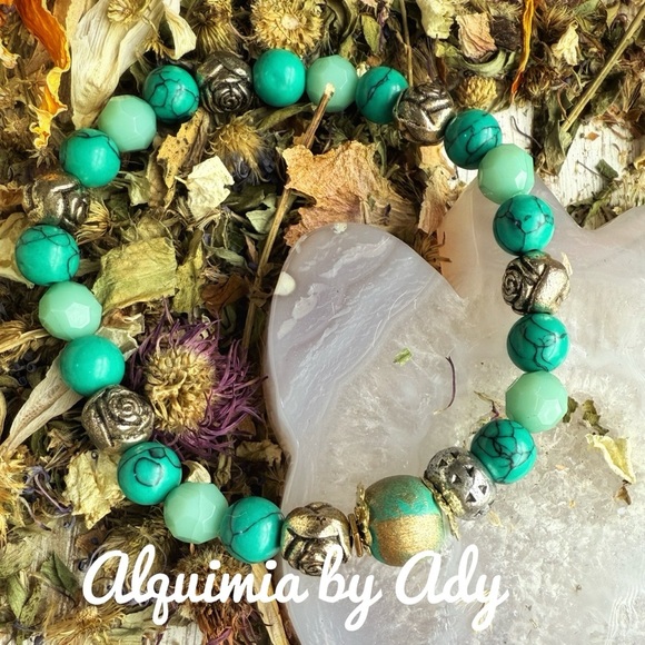 Alquimia Turquoise and Brass Beaded Bracelet